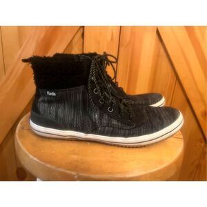 Keds Scout Splash Womens Size 8 Black Heathered Nylon Casual Boots Shoes WF58426